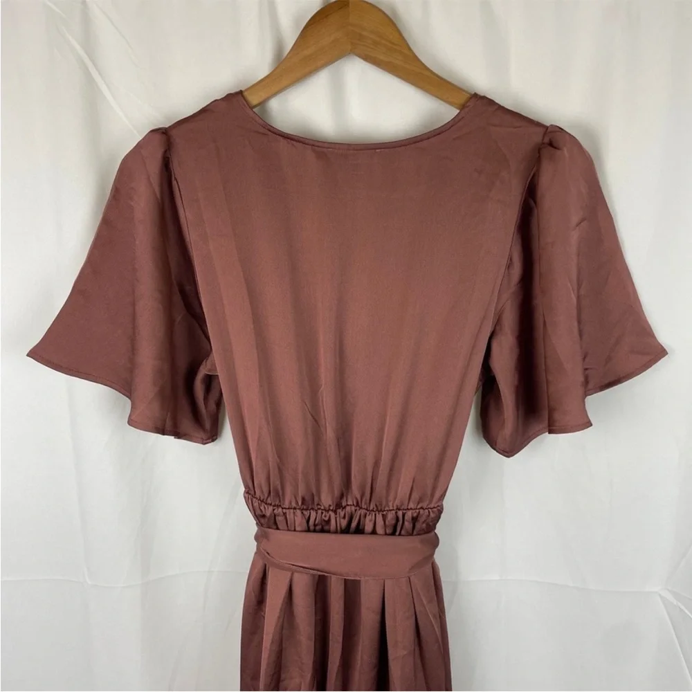 Baltic Born Women's Sicily Satin Maxi Dress Dusty Rose Maroon Dress Size M - Picture 7 of 8